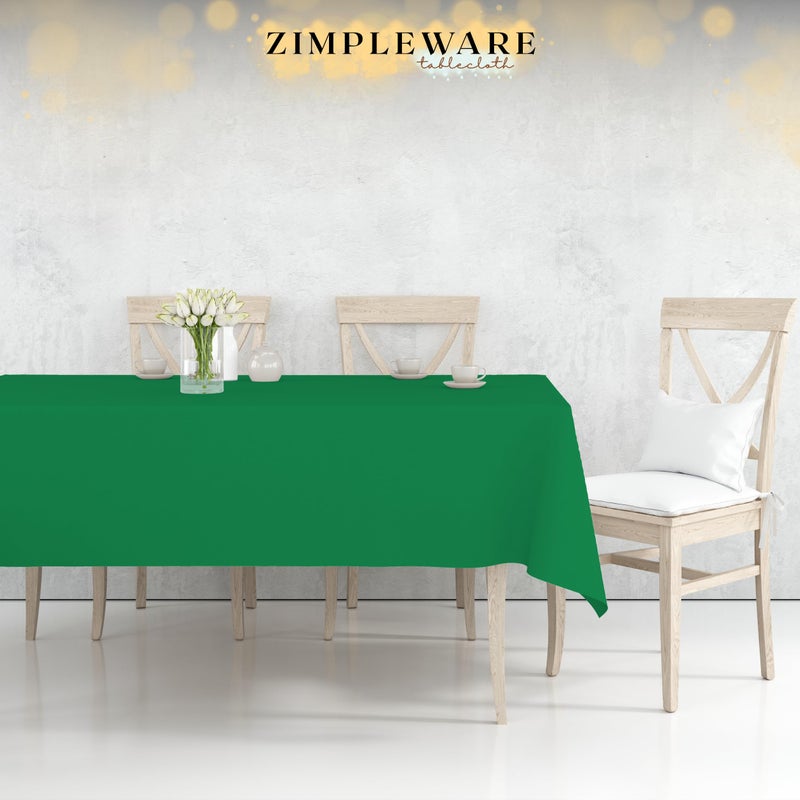 ZIMPLEWARE Premium Green Plastic Table Cloth Disposable (12 Pk) Plastic Tablecloths for Rectangle Tables (54in x 108in) Party Table Cloths Disposable for 6ft to 8ft Rectangle Tables - Image 4